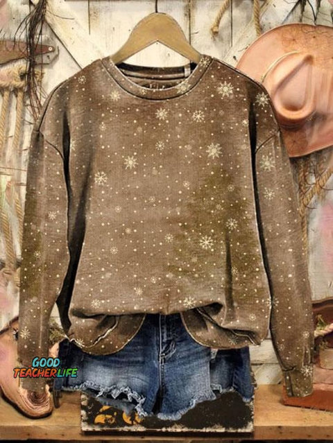 Christmas Print Casual  Sweatshirt