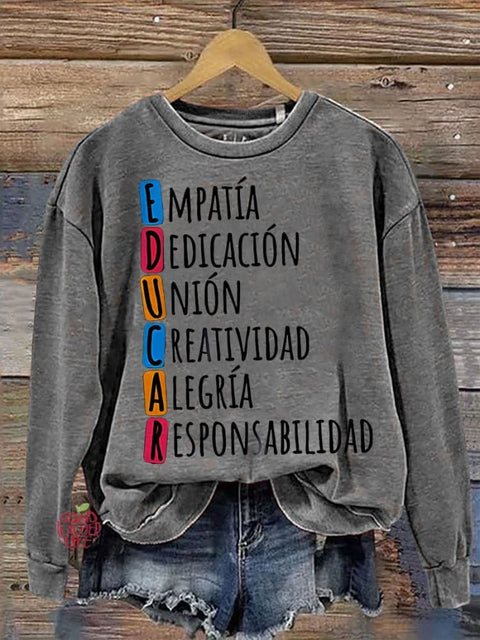 Spanish Teacher Quote Spanish Teacher Casual  Sweatshirt