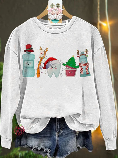 Christmas Funny Christmas Teeth Casual  Sweatshirt