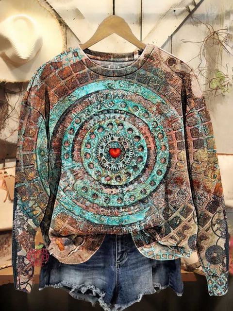 Retro Hippie Love and Peace Casual Sweatshirt