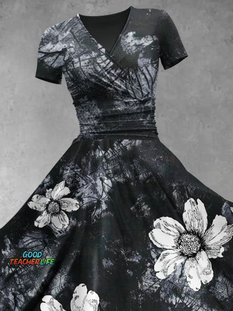 Women's Floral Flowers Art Print Design Maxi Dress