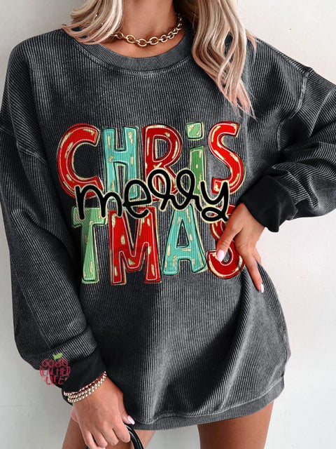 Women's Merry Christmas Casual Print Sweatshirt