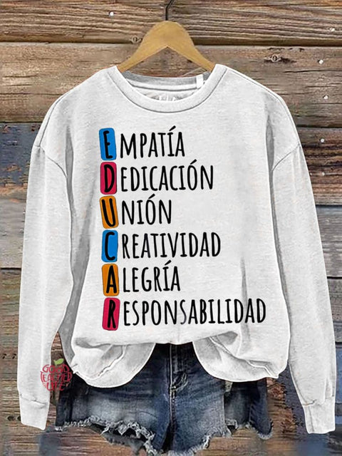 Spanish Teacher Quote Spanish Teacher Casual  Sweatshirt