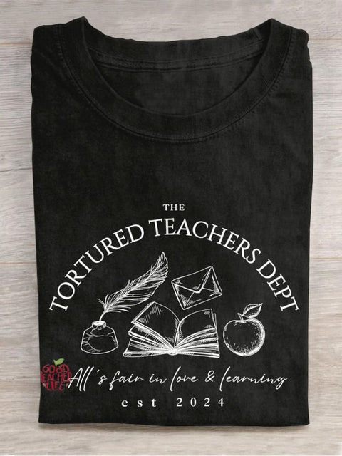 The Tortured Teachers Department Apple Casual Print T-shirt