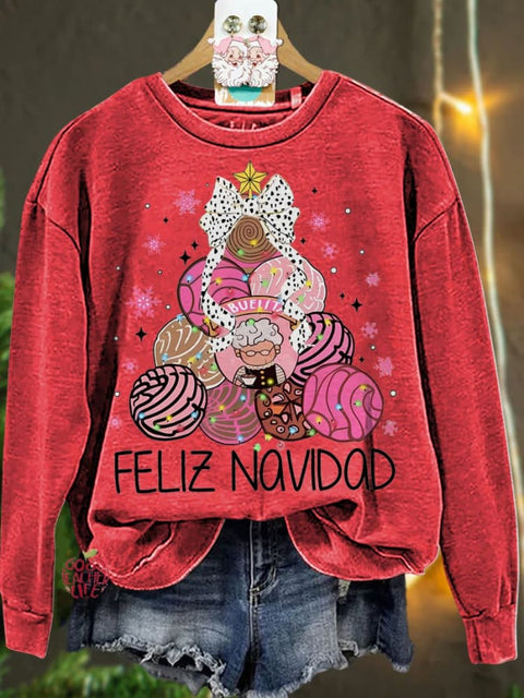 Christmas Mexican Chocolate Pink Christmas tree Casual  Sweatshirt