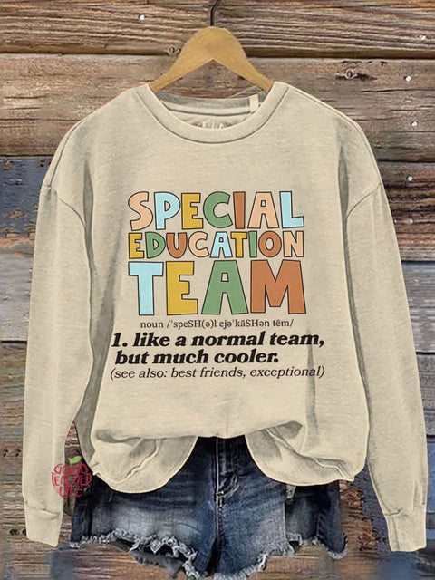 Special Education Teacher Casual Print Sweatshirt