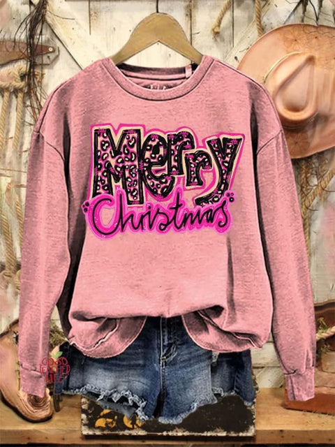 Merry Christmas Art Print Casual Sweatshirt