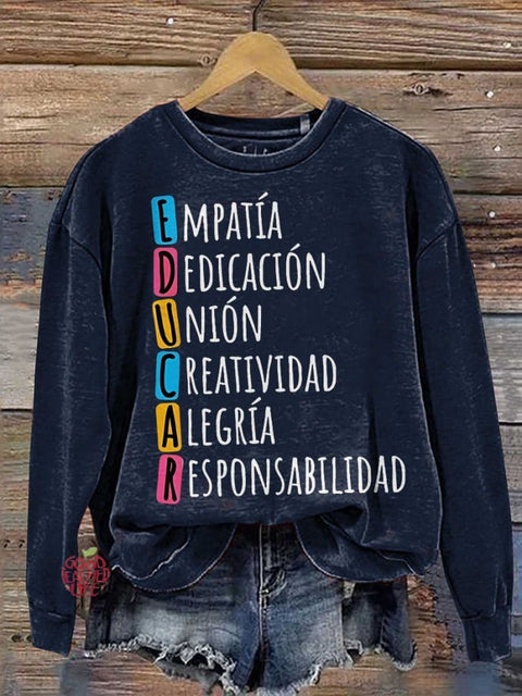 Spanish Teacher Quote Spanish Teacher Casual  Sweatshirt