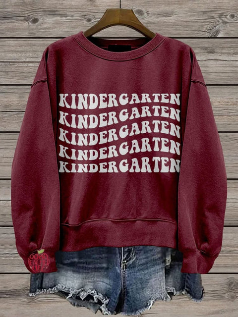 Kindergarten Teacher Casual Print Sweatshirt