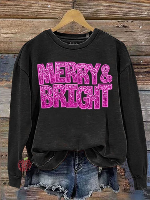 Merry&Bright Print Casual  Sweatshirt