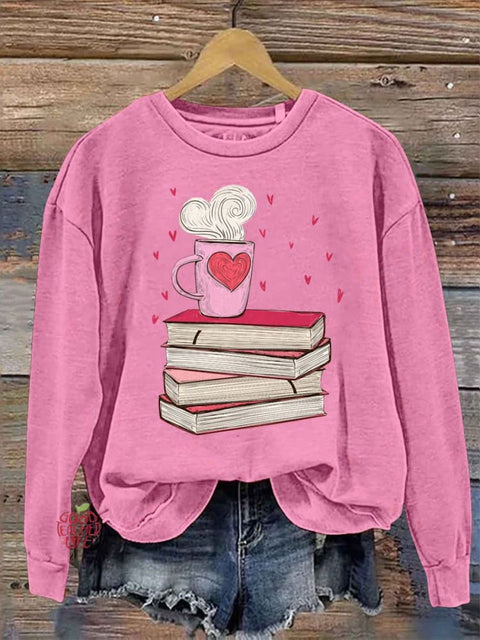 Valentine's Day Print Casual  Sweatshirt