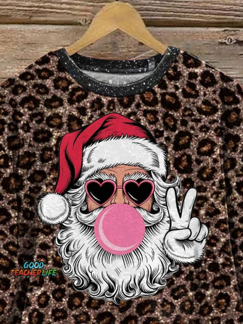 Cool Santa Clause Graphic Printed Casual  Sweatshirt