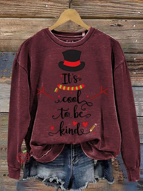 It's Cool To Be Kind Teacher Christmas Casual  Sweatshirt