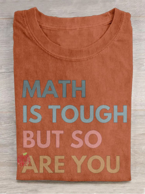 Funny Math Teacher Mathematics Teacher Casual Print T-shirt