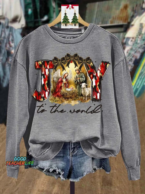 Lovely Christmas The Birth Of Jesus Art Print Casual Sweatshirt