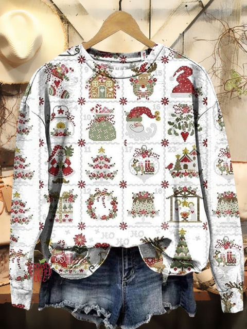 Christmas Graphic Art Print Casual Sweatshirt