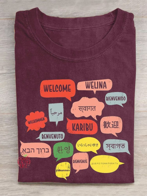 Welcome in Different Language Teacher T-Shirt