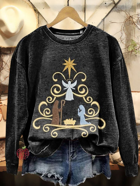 Nativity Art Print Casual Sweatshirt