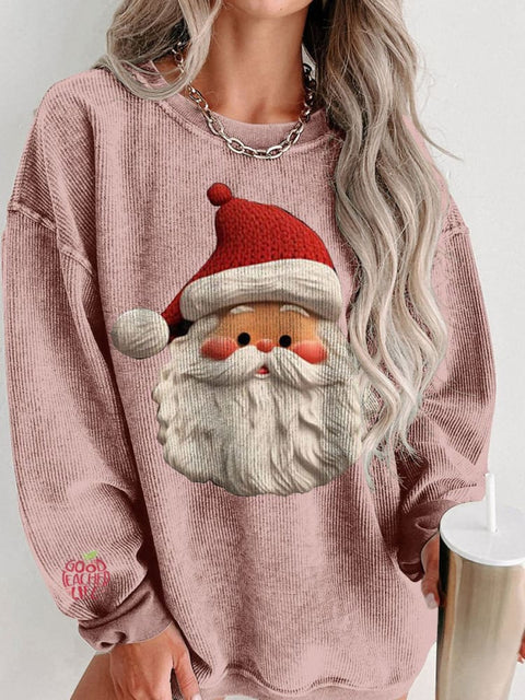 Women's Merry Christmas Classic Santa Claus Casual Print Shirt