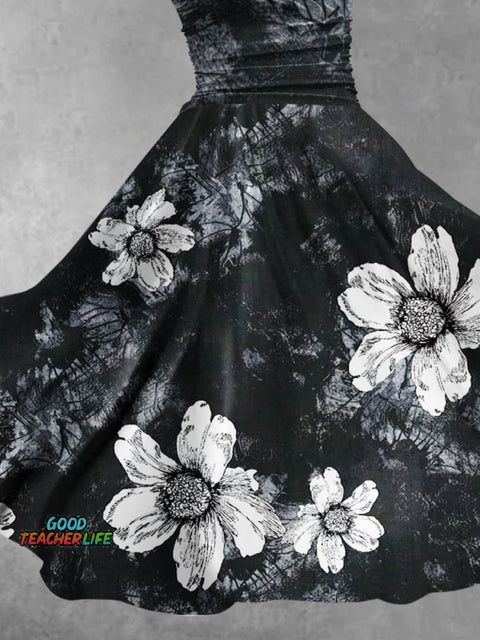 Women's Floral Flowers Art Print Design Maxi Dress