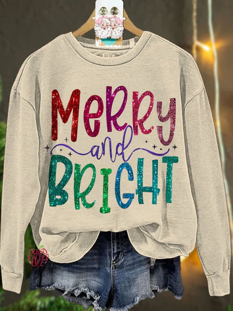 Colorful Merry And Bright Teacher Casual Sweatshirt