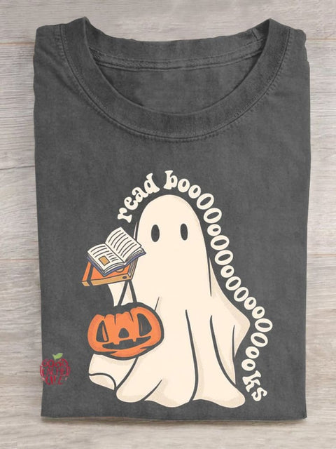 Ghost Book Halloween Teacher T-shirt