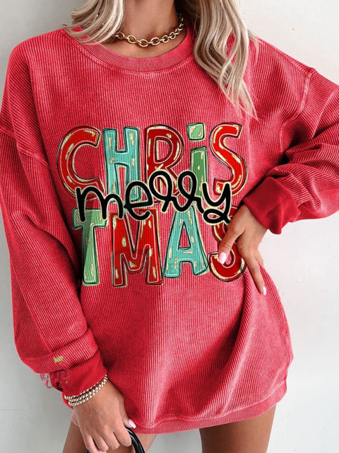 Women's Merry Christmas Casual Print Sweatshirt