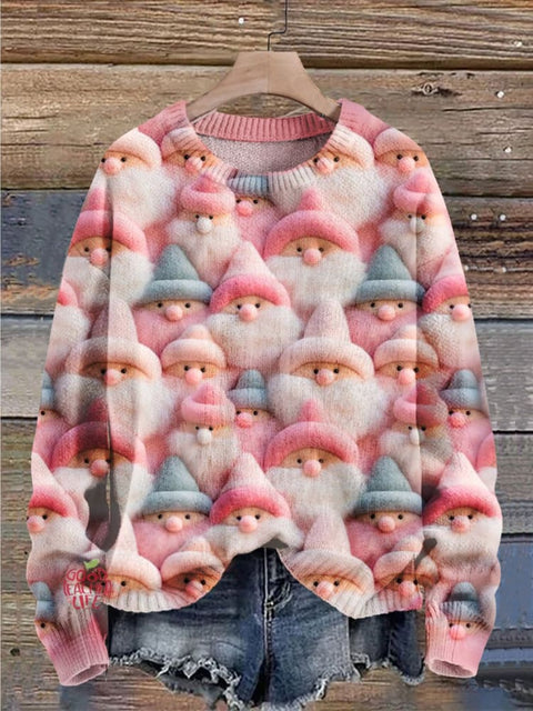 Christmas Gift Santa Claus Art Print Knit Pullover Sweater