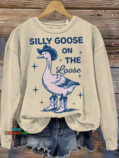Silly Goose On The Loose Casual  Sweatshirt