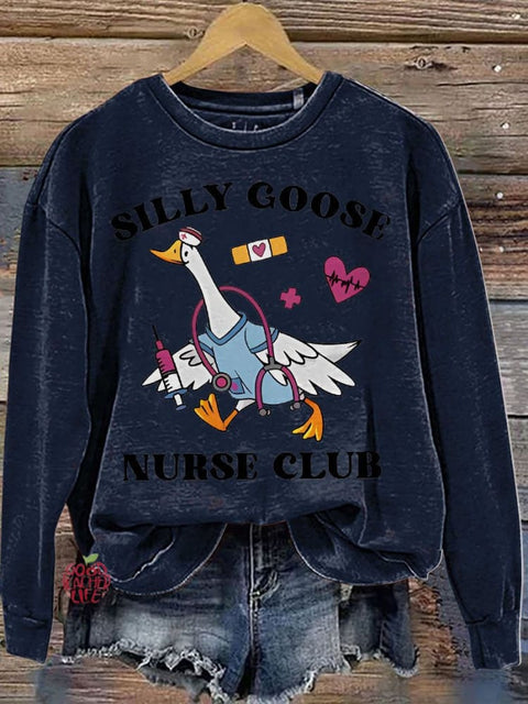 Silly Goose Nurse Nursing School Gift Casual  Sweatshirt