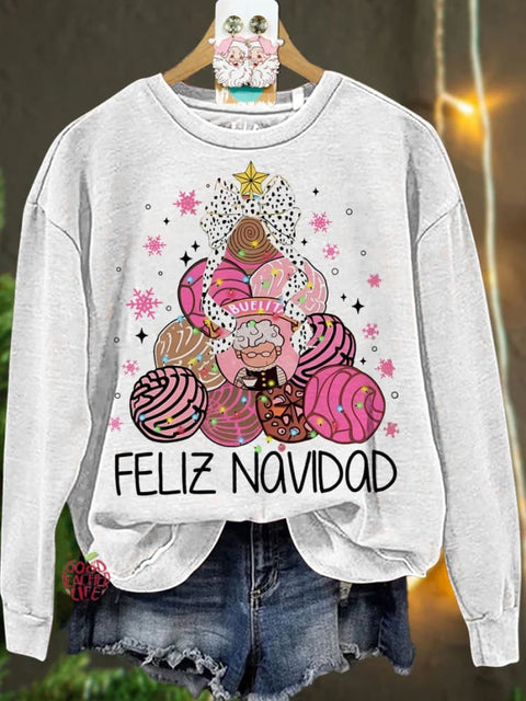 Christmas Mexican Chocolate Pink Christmas tree Casual  Sweatshirt