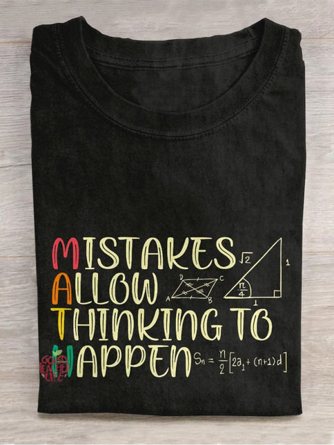 Math Lover Inspirational Casual Print T-shirt