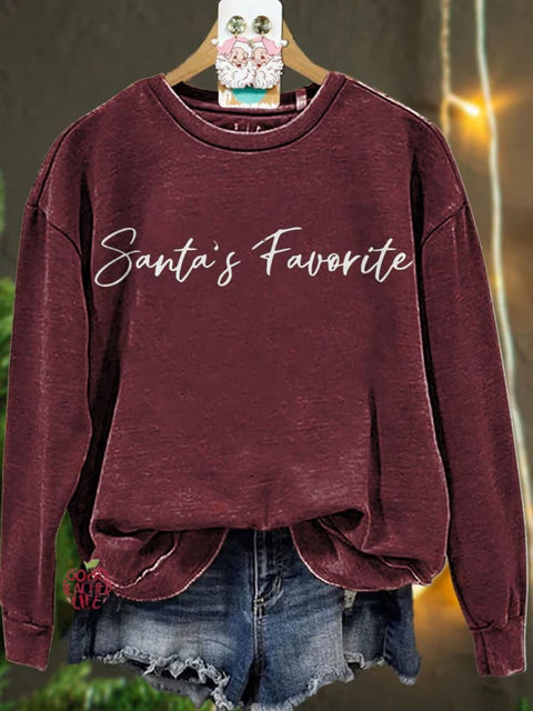 Christmas Santas Favorite Teacher Casual  Sweatshirt