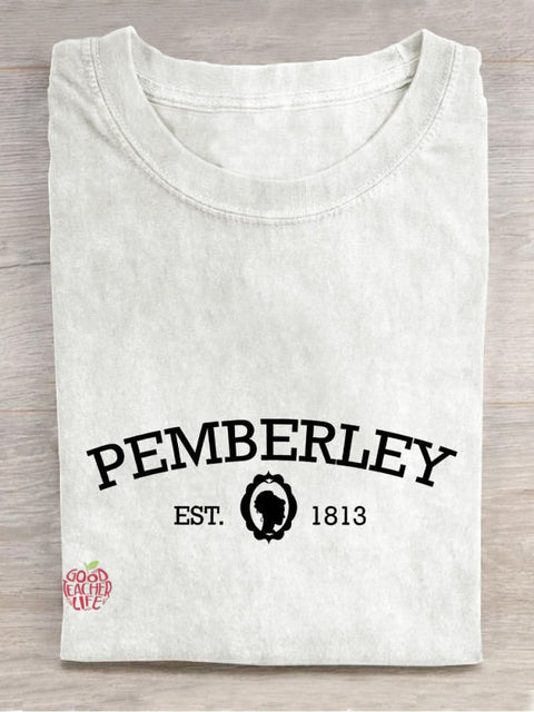 Pemberley EST 1813 Teacher Casual Print T-shirt