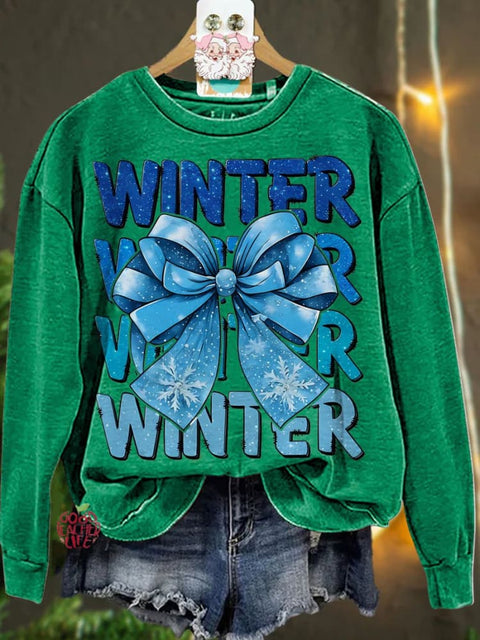 Christmas Coquette Winter bow winter season Casual  Sweatshirt