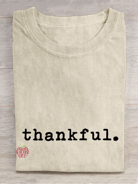 Thankful Casual Print T-shirt