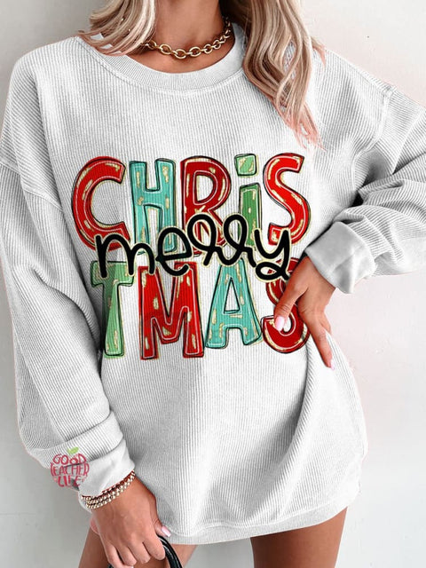 Women's Merry Christmas Casual Print Sweatshirt