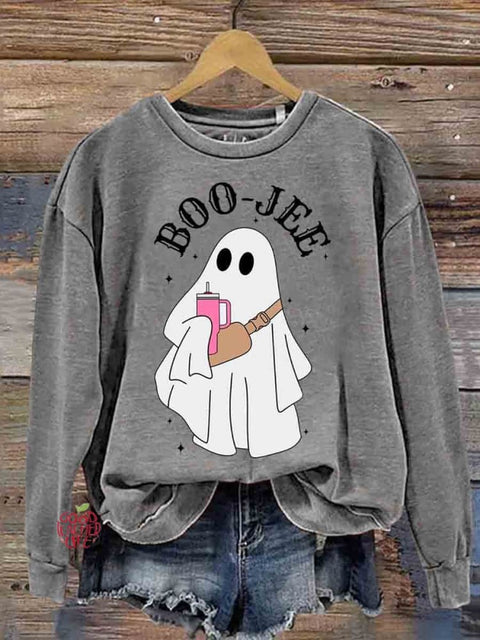 Boo-Jee Ghost Halloween Casual Sweatshirt