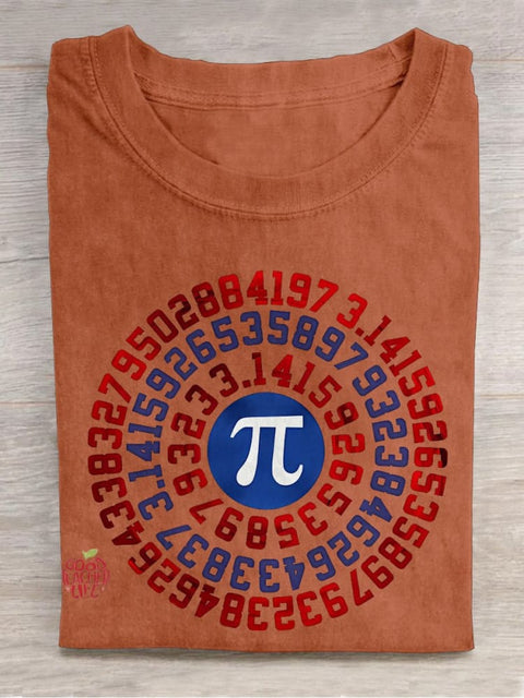 Mathematics Symbol Π Teacher Casual Print T-shirt