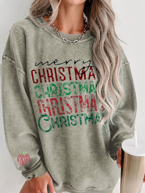 Women's Merry Christmas Casual Print Sweatshirt