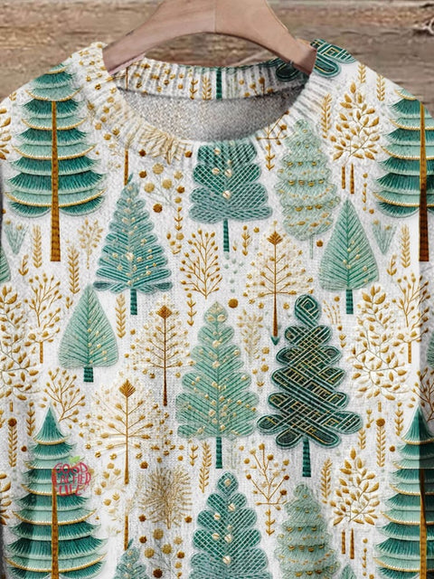 Christmas Gift Christmas Tree Art Print Knit Pullover Sweater