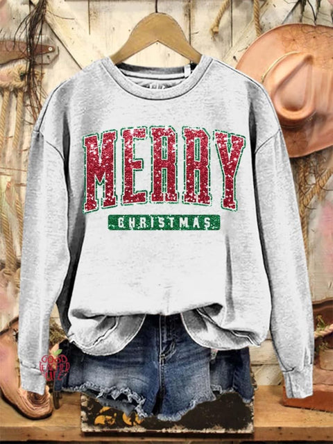 Merry Christmas Art Print Casual Sweatshirt