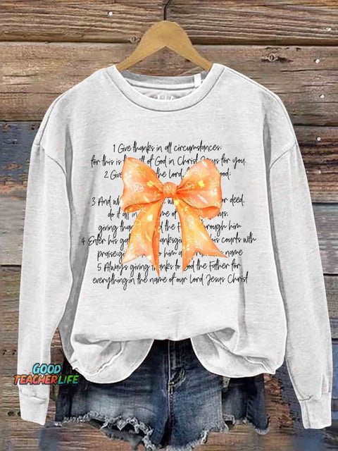 Thanksgiving Bible Verses Thanksgiving Casual Sweatshirt
