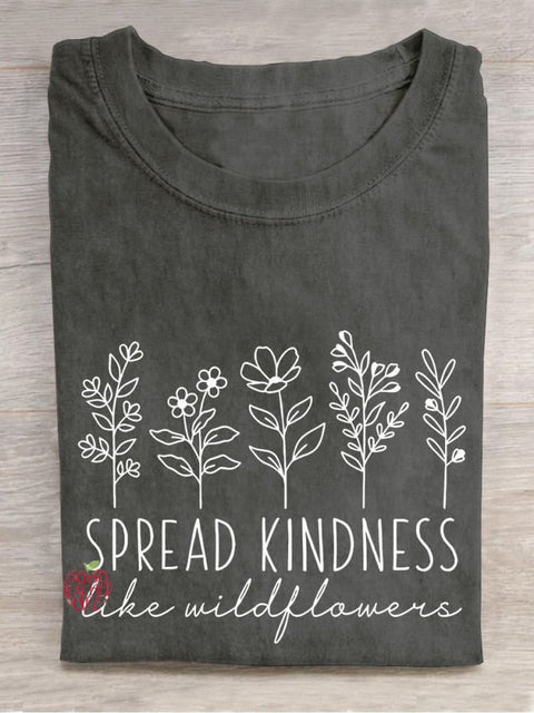 Spread Kindness Inspirational Kind Be Kind Casual Print T-shirt