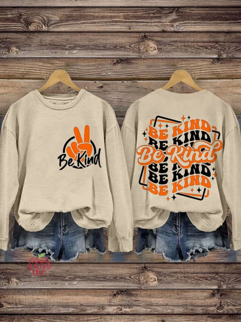 Be Kind Unity Day No More Bullying End Bullying Peace Hand Unity Day Casual Print Sweatshirt