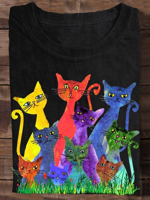 Cat Lover Watercolor Art T-shirt