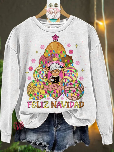 Christmas Mexican Christmas Cafecito y Pan Dulce Casual  Sweatshirt