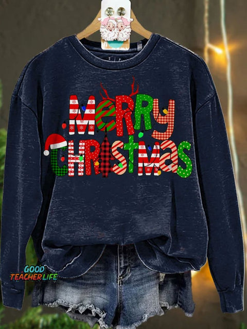 Christmas Colorful Merry Christmas Casual  Sweatshirt
