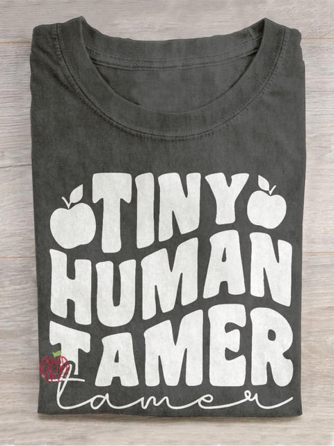 Tiny Human Tamer Casual Print T-shirt