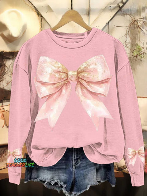 Christmas Bow Casual Sweatshirt